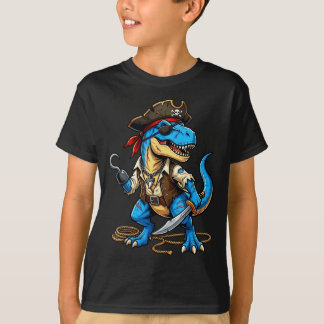Pirate dinosaur t rex boys girls kids funny T-Shirt