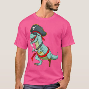 Pirate Dinosaur T Rex Funny Tyrannosaurus Hallowee T-Shirt