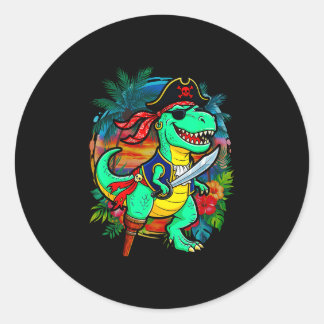 Pirate dinosaur toddler boy funny kids costume  runder aufkleber
