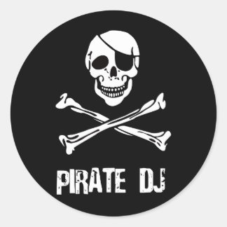 Pirate DJ Runder Aufkleber