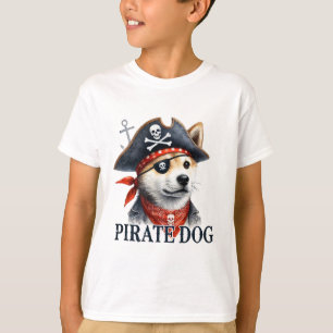 Pirate Dog - Digital Watercolor T - Shirt