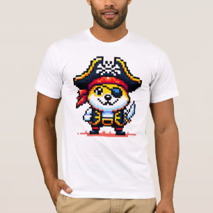 Pirate Dog - Funny Pixel Art Adventure Design T-Shirt
