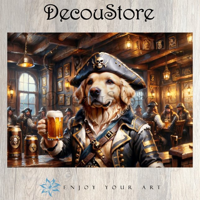 Pirate Dog Tavern Decoupage Seidenpapier (Von Creator hochgeladen)