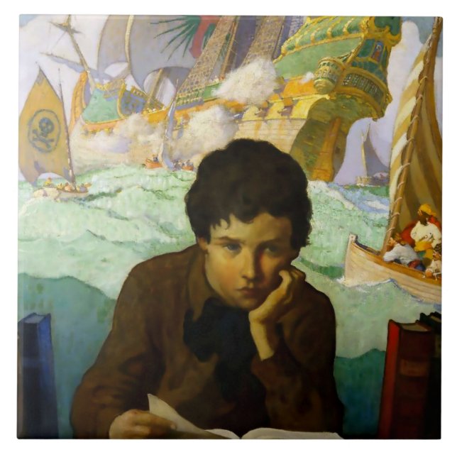 "Pirate Dreams" von NC Wyeth Fliese (Vorderseite)