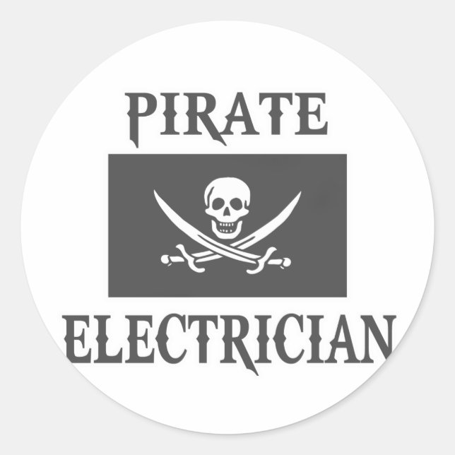 Pirate Electrician Runder Aufkleber (Vorderseite)