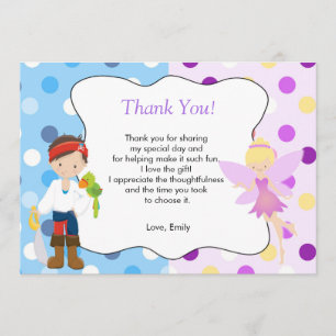 Pirate Fairy Vielen Dank Card Kindergeburtstag Dankeskarte