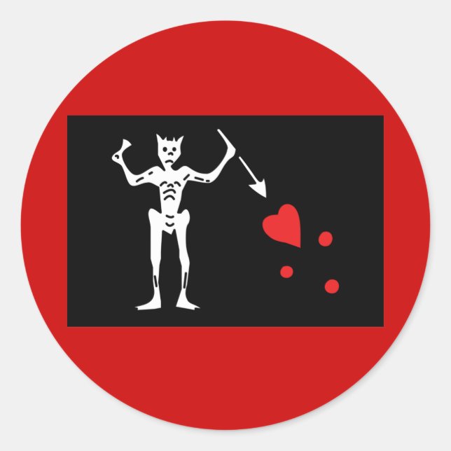 Pirate FLag Runder Aufkleber (Vorderseite)