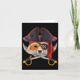 Pirate Fox Piratenflagge Halloween Kostümkreuz Karte
