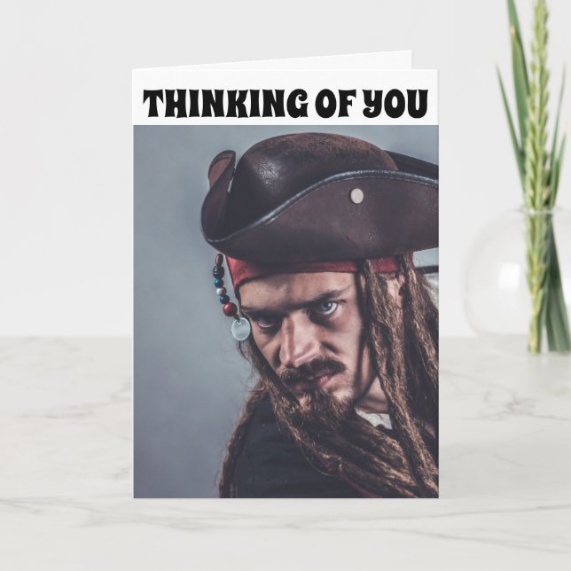 PIRATE FUNNY DENKING YOU & RUM CARDS KARTE (Vorderseite)