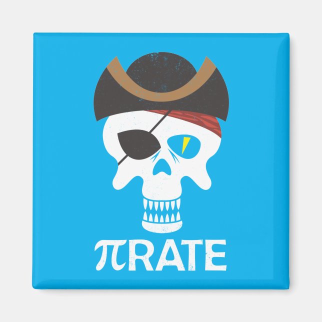 PiRate Funny Pi Day Math Skull Magnet (Vorne)