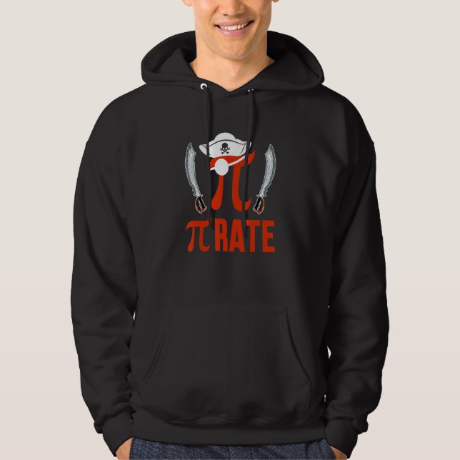 Pirate Funny Pi Symbol Math Lover Matching Teacher Hoodie (Vorderseite)