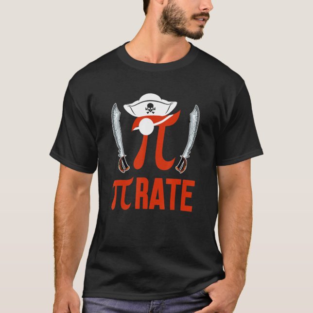 Pirate Funny Pi Symbol Math Lover Matching Teacher T-Shirt (Vorderseite)