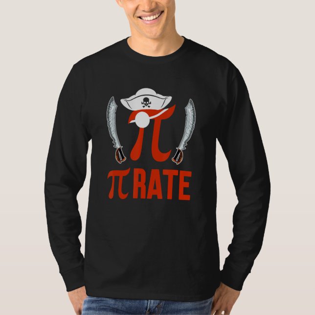 Pirate Funny Pi Symbol Math Lover Matching Teacher T-Shirt (Vorderseite)