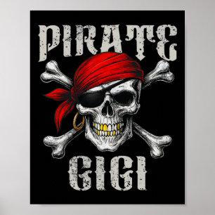 Pirate Gigi Piratenflagge Flag und Skull Crossbone Poster