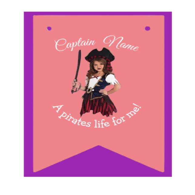 Pirate Girl Pink Thema Wimpelkette (Order our Pirate Girl Pink Bunting Flags today and let the adventure begin!)
