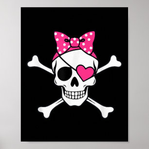Pirate Girl Skull Herzstück Outfit Kleinkind Valen Poster