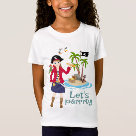 Pirate Girl Treasure Karte Geburtstagsparty T-Shirt