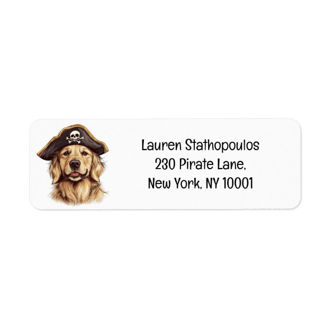 Pirate Golden Retriever Dog Skull (Vorne)
