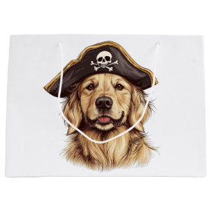 Pirate Golden Retriever Dog Skull Große Geschenktüte