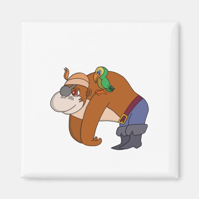 Pirate Gorilla Magnet (Vorne)