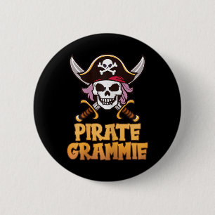 Pirate Grammie lustiger Kapitän Oma Halloween-Kost Button
