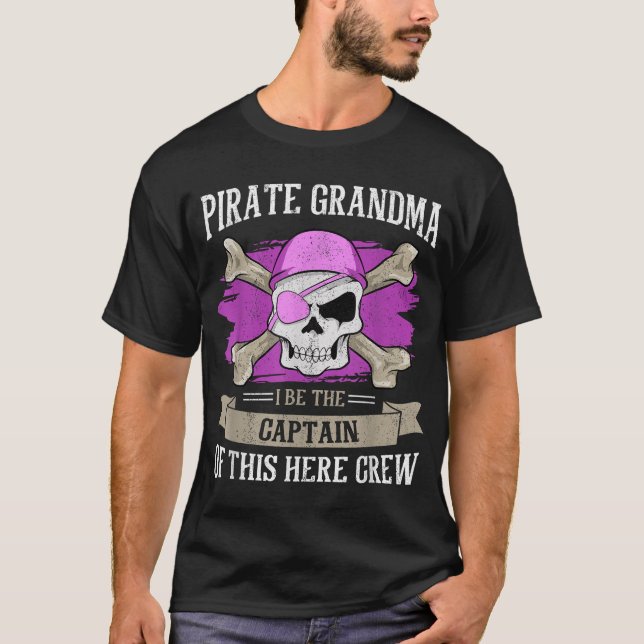Pirate Grandma Caribbean Captain Grandmutter T-Shirt (Vorderseite)