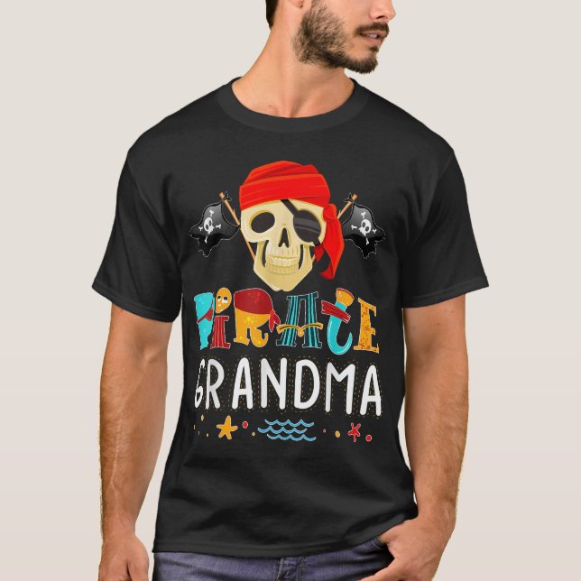 Pirate Grandma Pirate Halloween T-Shirt (Vorderseite)