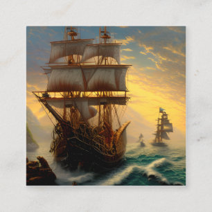 Pirate Graphic Quadratische Visitenkarte