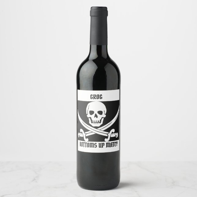 PIRATE GROG FLASCHE WEINETIKETT (Vorderseite)