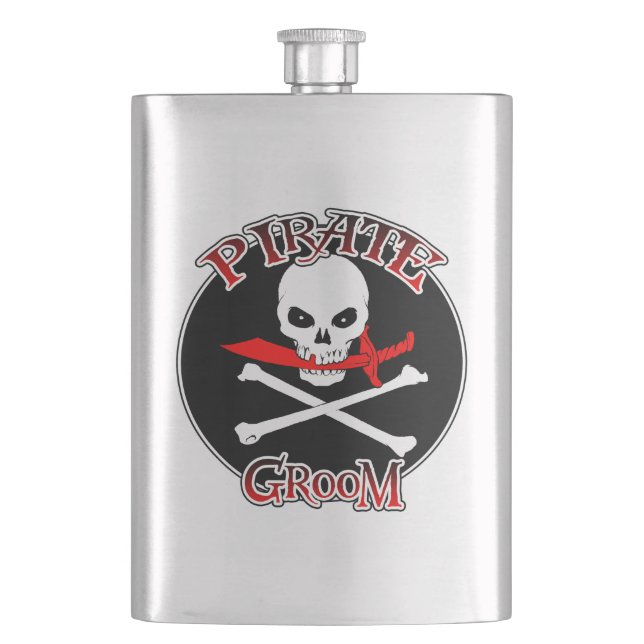 Pirate Groom Flask Flachmann (Vorderseite)