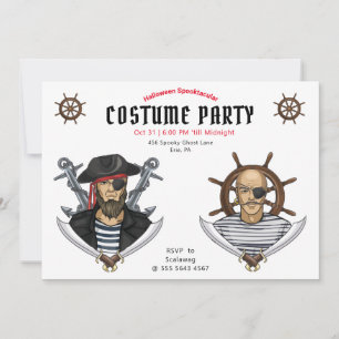 Pirate Halloween Costume Party Adult Einladung