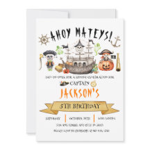 Pirate Halloween Kindergeburtstag Einladung