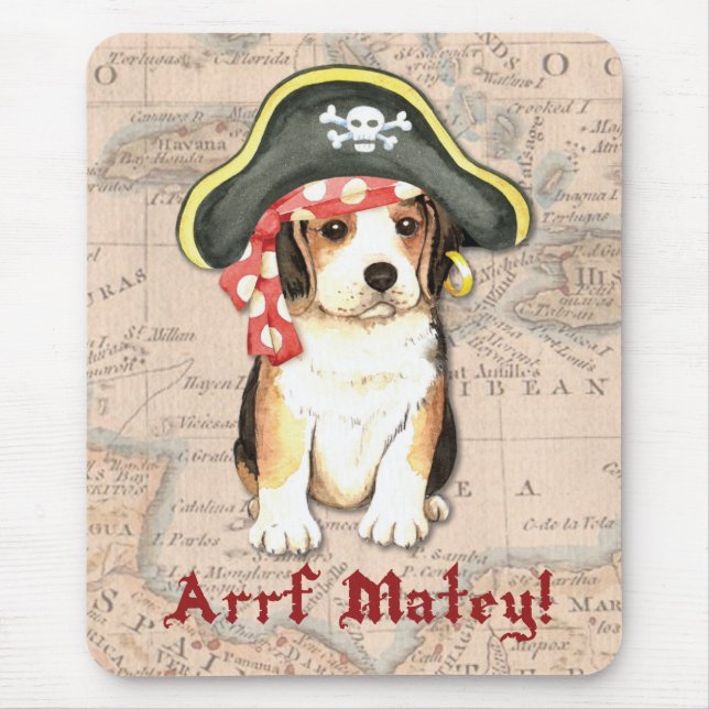 Pirate Hat Beagle Mousepad (Vorne)