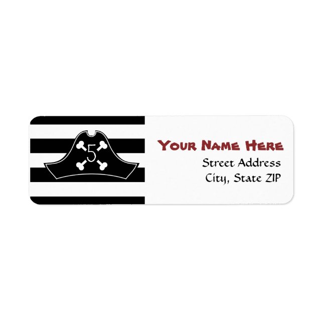 Pirate Hat Birthday Address Label (Vorne)
