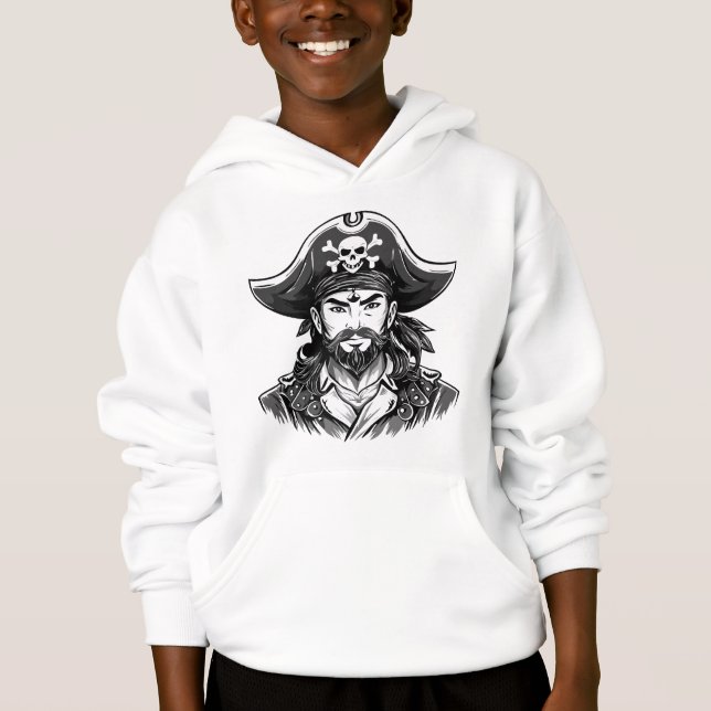 Pirate head with hat sailor and Eye Patch and Bear Hoodie (Vorderseite)