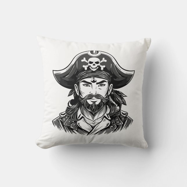 Pirate head with hat sailor and Eye Patch and Bear Kissen (Vorderseite)