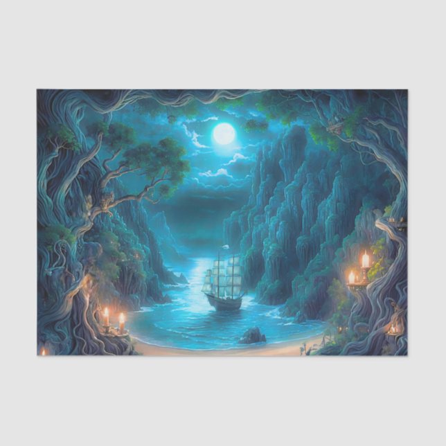 Pirate Hideaway Cove Decoupage Paper Seidenpapier (Vorderseite)