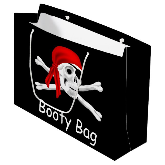 Pirate Hintern Bag Lg Gift Bag Große Geschenktüte (Vorderseite Schrägansicht)