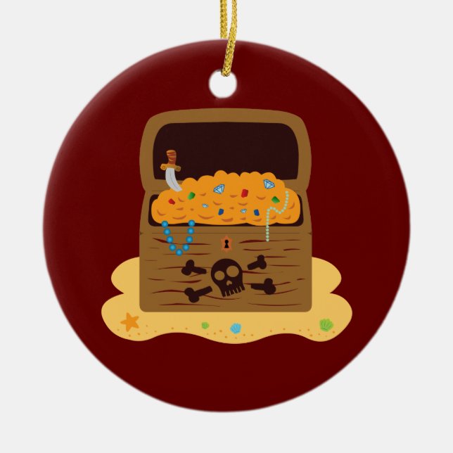 Pirate Hintern Schatztruhe Keramikornament (Vorne)