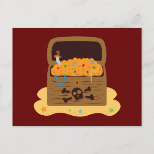 Pirate Hintern Schatztruhe Postkarte
