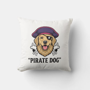 Pirate-Hund Vintage-Stickerei-Shirt-Design_1 Kissen