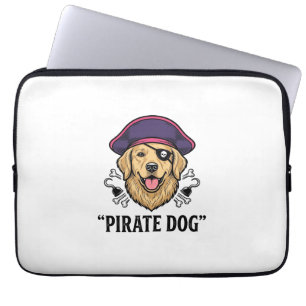 Pirate-Hund Vintage-Stickerei-Shirt-Design_1 Laptopschutzhülle