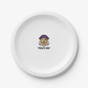 Pirate-Hund-Vintage-Stickerei-Shirt-Design_1 Pappteller