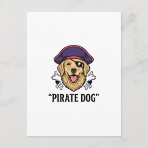 Pirate-Hund-Vintage-Stickerei-Shirt-Design_1 Postkarte