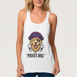 Pirate-Hund Vintage-Stickerei-Shirt-Design_1 Tank Top