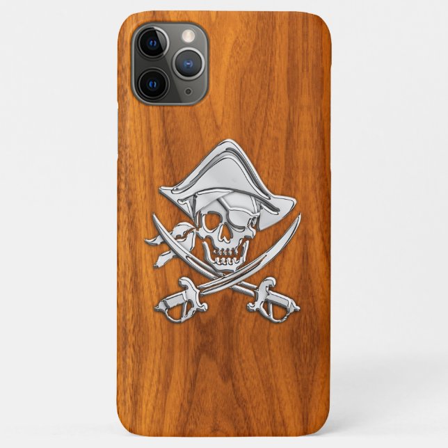 Pirate im Teak-Holzstil Case-Mate iPhone Hülle (Rückseite)