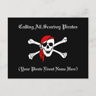 Pirate Invite Postcard Einladungspostkarte