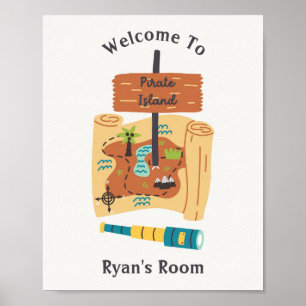 Pirate Island Kinderkrippe Wandkunst Poster