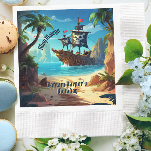 Pirate Island Ship Birthday Paper Napkin Serviette