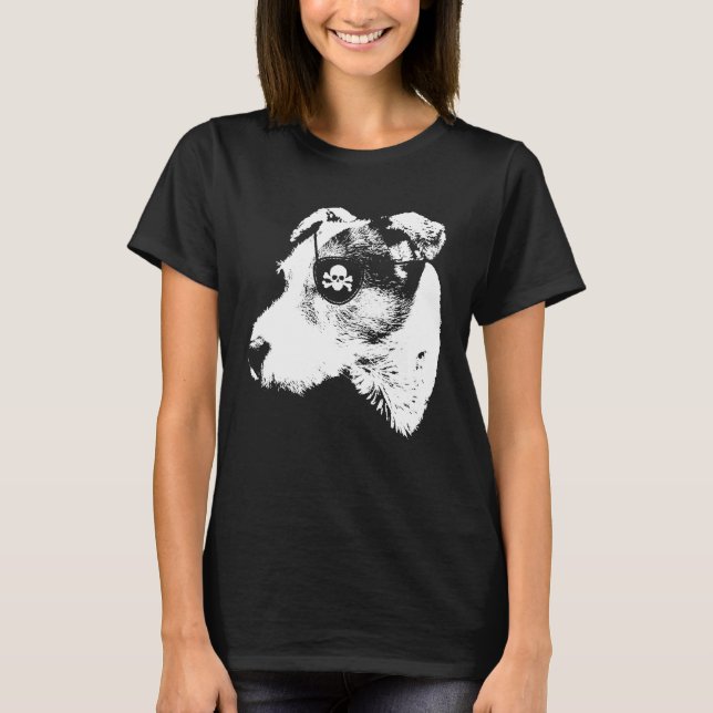 Pirate JACK RUSSELL TERRIER Shirt mit Augenpflaste (Vorderseite)